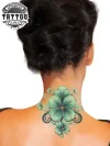 tatouage nuque ephemere trefle chance discret tatouage nuque ephemere trefle chance discret