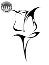 tatouage éphémère tribal rose fleur stylisée