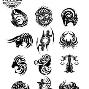 tatouage-ephemere-tribal-signe-du-zodiaque-design-temporaire-unique tatouage-ephemere-tribal-signe-du-zodiaque-design-temporaire-unique