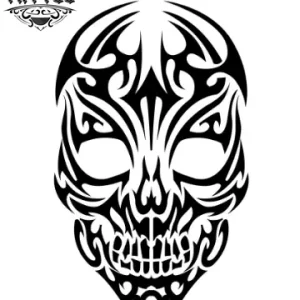 Tatouage éphémère tribal tête design authentique illustration Tatouage éphémère tribal tête design authentique illustration
