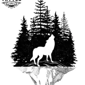 tatouage ARBRE et loup boisé réaliste éphémère tatouage ARBRE et loup boisé réaliste éphémère