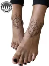 tatouage-ephemere-unalome-cheville-design-spirituel-elegant