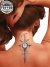 tatouage nuque ephemere Unalome design spirituel tendance tatouage nuque ephemere Unalome design spirituel tendance