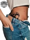 tatouage hanche éphémère vague océan stylisé tatouage hanche éphémère vague océan stylisé