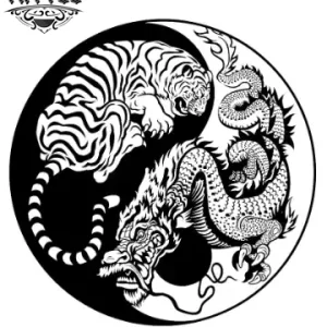 tatouage-temporaire-yin-yang-dragon-tigre tatouage-temporaire-yin-yang-dragon-tigre