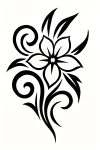 Tatouage Fleur Tribale & Personnage Tatouage Fleur Tribale & Personnage