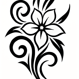Tatouage Fleur Tribale & Personnage Tatouage Fleur Tribale & Personnage
