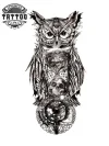 tatouage-ephemere-hibou-horloge-mystique tatouage-ephemere-hibou-horloge-mystique