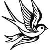 Tatouage Hirondelle Marin Contour Complet
