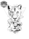 tatouage-ephemere-lion-et-lionceau-art-temporaire-tatouage-lion