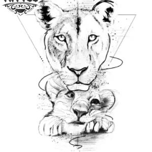 tatouage-ephemere-lion-et-lionceau-art-temporaire-tatouage-lion tatouage-ephemere-lion-et-lionceau-art-temporaire-tatouage-lion
