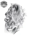 tatouage-lion-et-lionne-couple-amoureux-temporaire tatouage-lion-et-lionne-couple-amoureux-temporaire