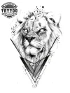tatouage éphémère lion géométrique triangle tatouage éphémère lion géométrique triangle