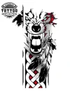 tatouage-ephemere-loup-plume-design-unique tatouage-ephemere-loup-plume-design-unique