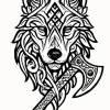 Tatouage Loup Viking Runique