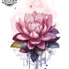 Tatouage manchette éphémère femme fleur de lotus élégant Tatouage manchette éphémère femme fleur de lotus élégant