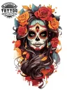 tatouage manchette ephemere tete de mort mexicaine tatouage manchette ephemere tete de mort mexicaine