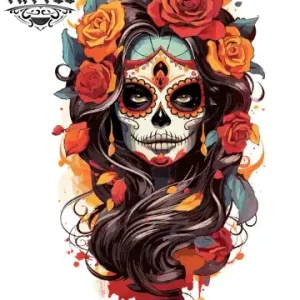 tatouage manchette ephemere tete de mort mexicaine tatouage manchette ephemere tete de mort mexicaine