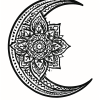 Tatouage mandala lune détaillé Tatouage mandala lune détaillé