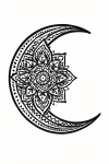 Tatouage mandala lune détaillé Tatouage mandala lune détaillé