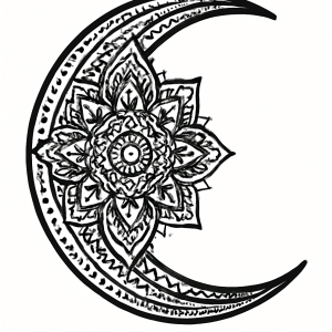 Tatouage mandala lune détaillé Tatouage mandala lune détaillé