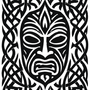 Tatouage Masque Tribal Entrelacé tatouage-masque-tribal-entrelace