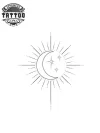 petit-tatouage-provisoire-lune-et-astre-tatouage-temporaire-stylé petit-tatouage-provisoire-lune-et-astre-tatouage-temporaire-stylé