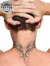 tatouage ephémère nuque homme ailes ange élégantes