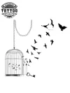 Tatouage éphémère oiseau échappant cage artistique temporaire Tatouage éphémère oiseau échappant cage artistique temporaire