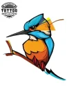 tatouage-oiseau-ephemere-branche-art-corporel-temporaire