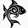 Tatouage poisson tribal graphique Tatouage poisson tribal graphique