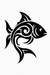 Tatouage poisson tribal graphique Tatouage poisson tribal graphique