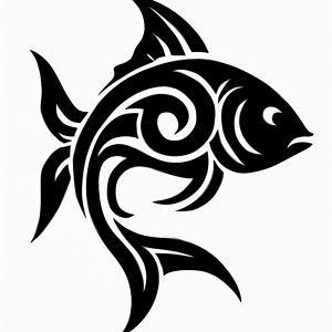 Tatouage poisson tribal graphique Tatouage poisson tribal graphique