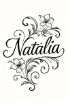 Tatouage Prénom Natalia Floral Élégant Tatouage Prénom Natalia Floral Élégant