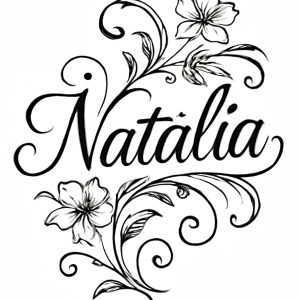 Tatouage Prénom Natalia Floral Élégant Tatouage Prénom Natalia Floral Élégant