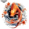 tatouage-temporaire-épaule-carpe-koi-réaliste tatouage-temporaire-épaule-carpe-koi-réaliste