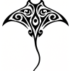 Tatouage Raie Manta Tribal Épuré Tatouage Raie Manta Tribal Épuré
