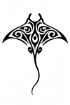 Tatouage Raie Manta Tribal Épuré Tatouage Raie Manta Tribal Épuré