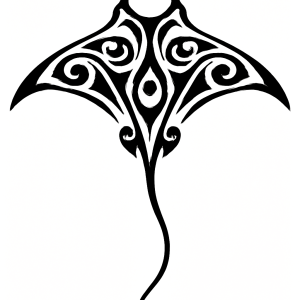 Tatouage Raie Manta Tribal Épuré Tatouage Raie Manta Tribal Épuré