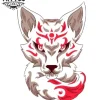tatouage éphémère renard kitsune japonais traditionnel tatouage éphémère renard kitsune japonais traditionnel