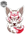 tatouage éphémère renard kitsune japonais traditionnel tatouage éphémère renard kitsune japonais traditionnel