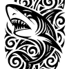 Tatouage requin tribal détaillé tatouage-requin-tribal-detaillé