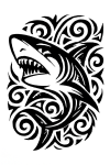 Tatouage requin tribal détaillé tatouage-requin-tribal-detaillé