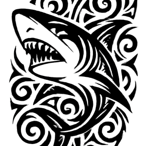 Tatouage requin tribal détaillé tatouage-requin-tribal-detaillé