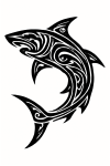 Tatouage requin tribal dynamique Tatouage requin tribal dynamique