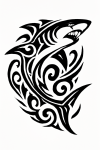 Tatouage Requin Tribal Élégant tatouage-requin-tribal-élégant