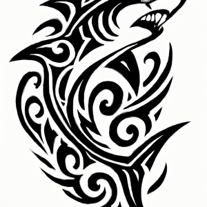 Tatouage Requin Tribal Élégant tatouage-requin-tribal-élégant