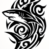 Tatouage Requin Tribal Stylisé tatouage-requin-tribal-stylisé