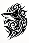 Tatouage Requin Tribal Stylisé tatouage-requin-tribal-stylisé