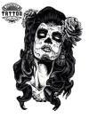tatouage-biceps-temporarire-santa-muerte-réaliste tatouage-biceps-temporarire-santa-muerte-réaliste